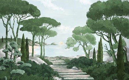 Carta da parati passeggiata nelle calanques verdi