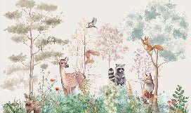 Carta da parati per la cameretta dei bambini magic nature beige