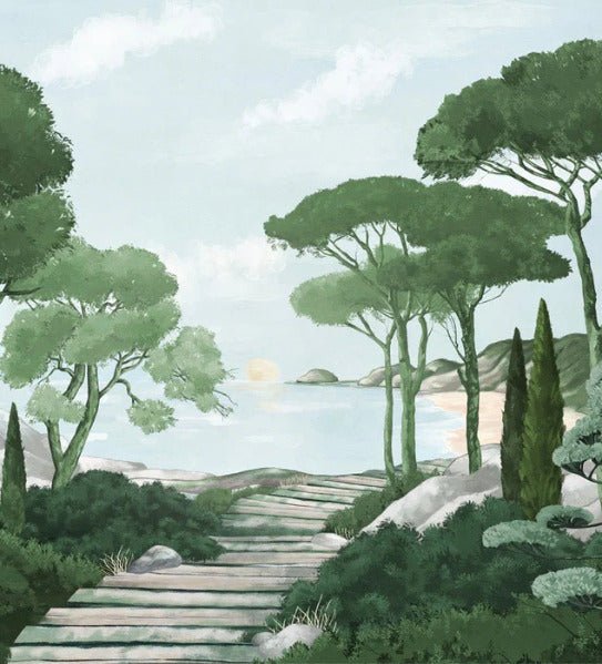 Carta da parati passeggiata nelle calanques verdi