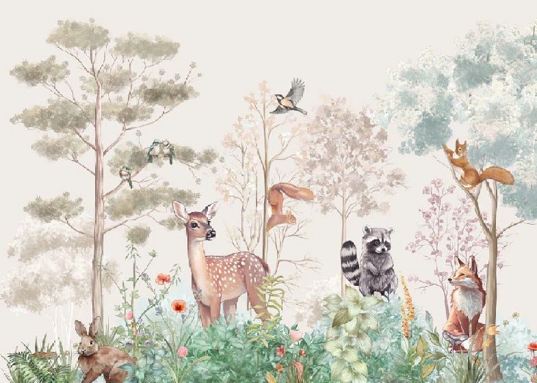 Carta da parati per la cameretta dei bambini magic nature beige