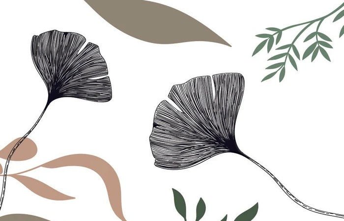 Carta da parati ginkgo artista floreale