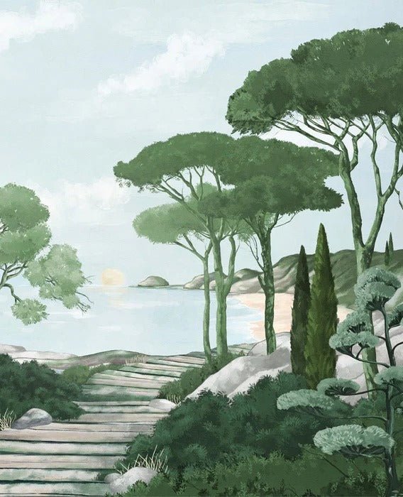 Carta da parati passeggiata nelle calanques verdi