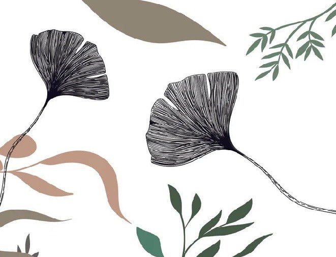 Carta da parati ginkgo artista floreale