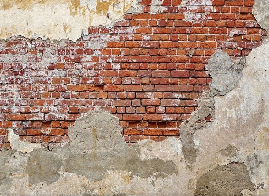 Carta da parati per bistrot in mattoni rotti