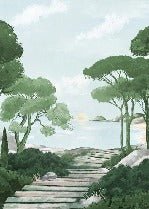 Carta da parati passeggiata nelle calanques verdi