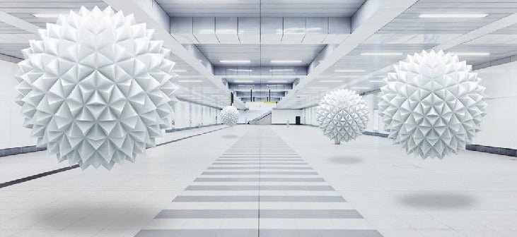 Carta da parati Trompe l'oeil 3D di tendenza nell'aria