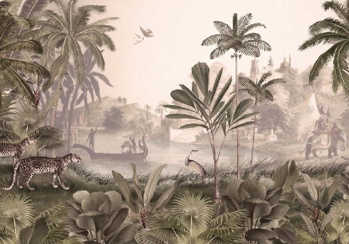 Carta da parati leopardata Jungle haven