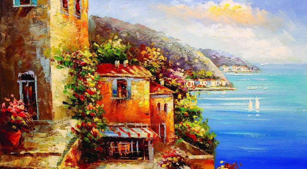 Carta da parati del villaggio marino