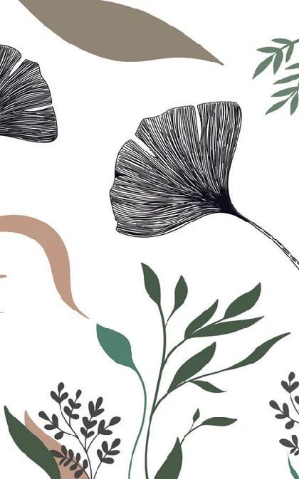 Carta da parati ginkgo artista floreale