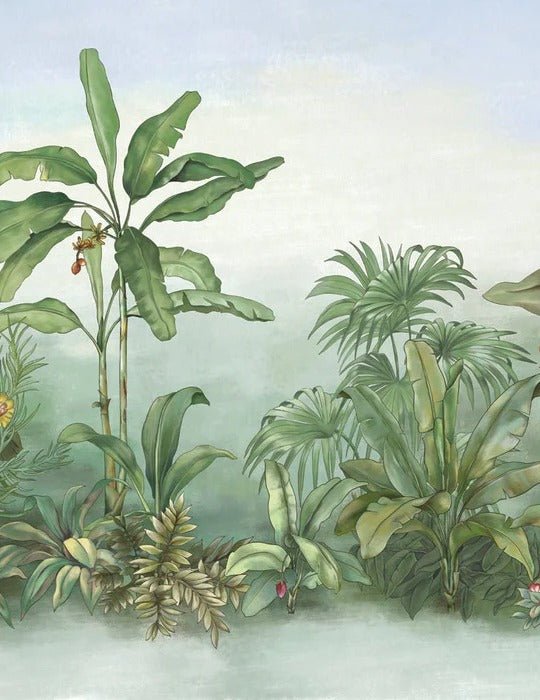 Carta da parati per toilette botanica