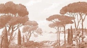 Carta da parati Passeggiata nei torrenti in terracotta