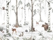 Primavera foresta animali carta da parati