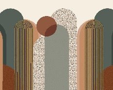 Carta da parati per ufficio con grafica Art déco