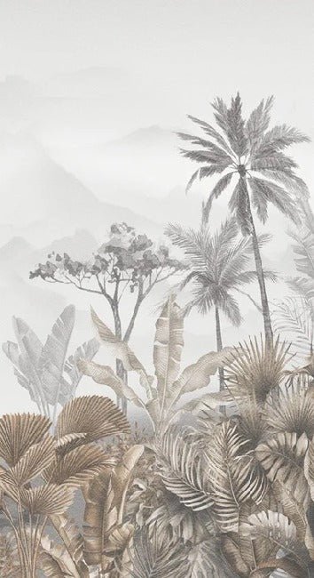 Carta da parati seppia tropicale