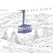 Carta da parati blu La Plagne télécabine