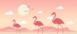 Carta da parati per bambini con fenicotteri rosa tropicali