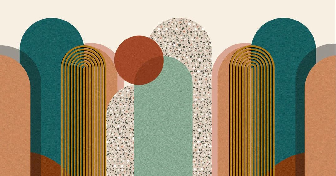 Carta da parati di tendenza grafica Art pop deco