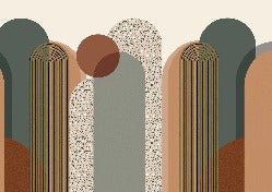 Carta da parati per ufficio con grafica Art déco