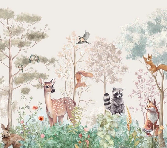 Carta da parati per la cameretta dei bambini magic nature beige