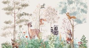 Carta da parati per la cameretta dei bambini magic nature beige