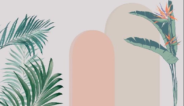 Carta da parati per camera da letto con archi vegetali