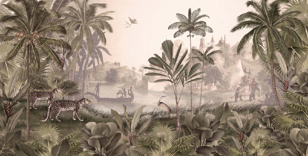 Carta da parati leopardata Jungle haven