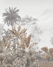 Carta da parati seppia tropicale