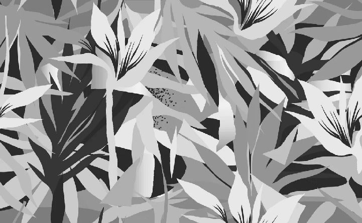 Carta da parati con fragranze in bianco e nero