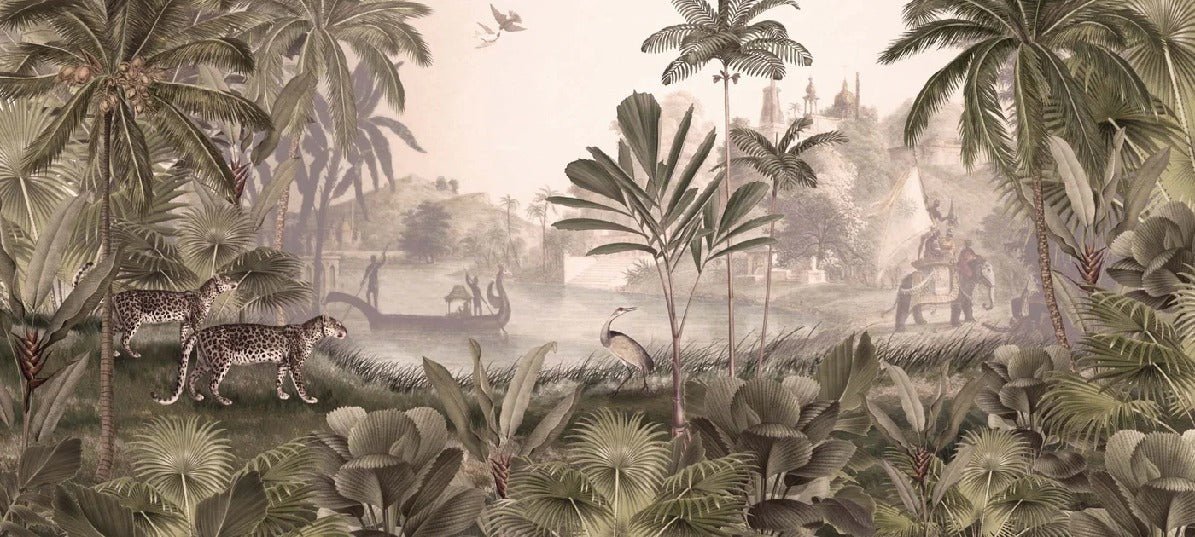 Carta da parati leopardata Jungle haven