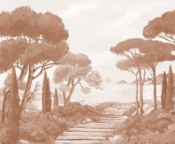 Carta da parati Passeggiata nei torrenti in terracotta