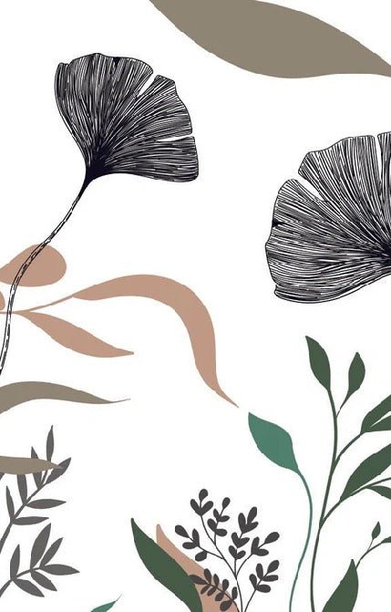 Carta da parati ginkgo artista floreale