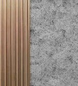 Carta da parati a strisce in finto cemento e rovere