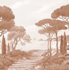 Carta da parati Passeggiata nei torrenti in terracotta