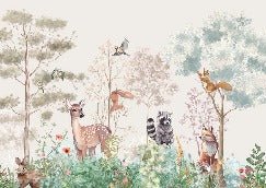 Carta da parati per la cameretta dei bambini magic nature beige