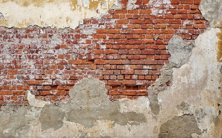 Carta da parati per bistrot in mattoni rotti