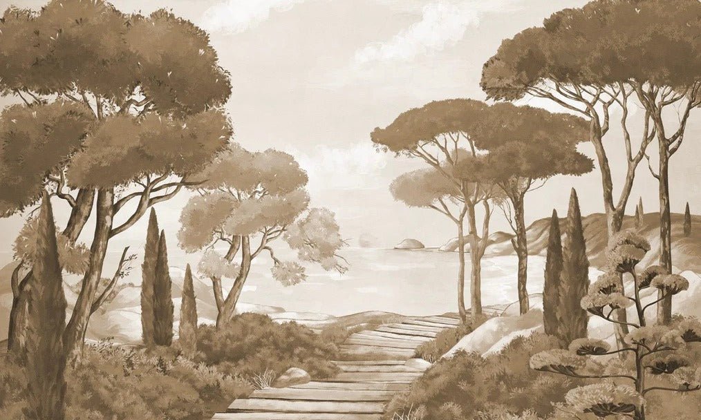 Carta da parati Passeggiata nei torrenti monocromatica