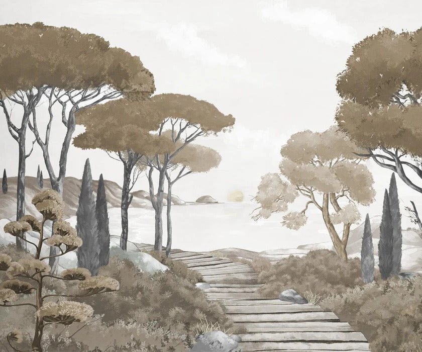 Passeggiata nei ruscelli carta da parati marrone