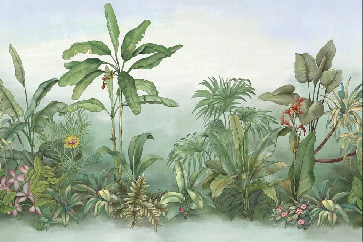 Carta da parati con piante botaniche