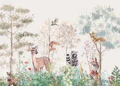 Carta da parati per la cameretta dei bambini magic nature beige