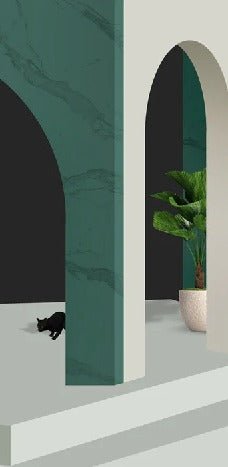 Carta da parati trompe l'oeil per hotel