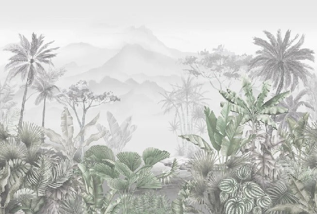 Carta da parati verde tropicale