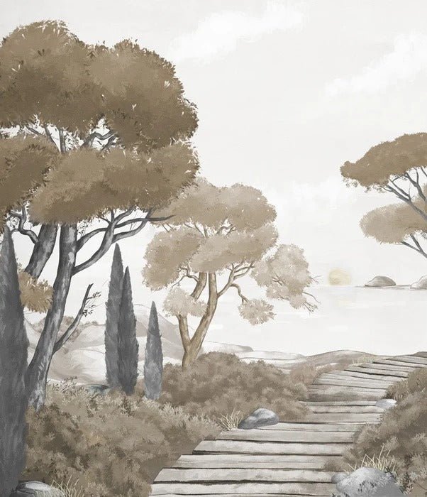 Carta da parati passeggiata nelle calanques marroni