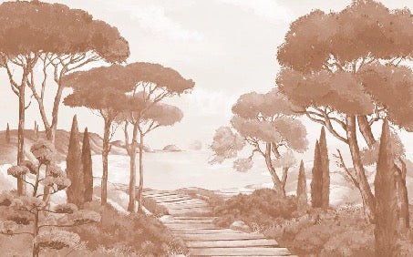 Carta da parati passeggiata nelle calanques terracotta