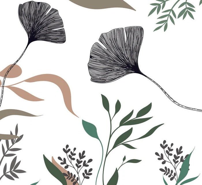 Carta da parati ginkgo artista floreale