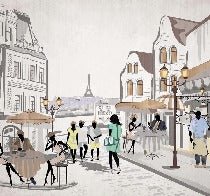 Carta da parati francese Paris café en terrasse