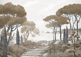 Passeggiata nei ruscelli carta da parati marrone