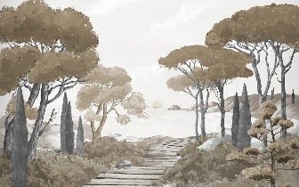 Passeggiata nei ruscelli carta da parati marrone