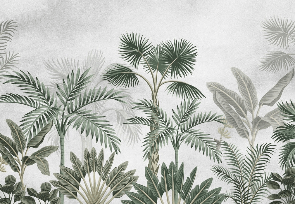Carta da parati di tendenza esotica Trees - H260 cm x L375 cm - Materiale Softouch
