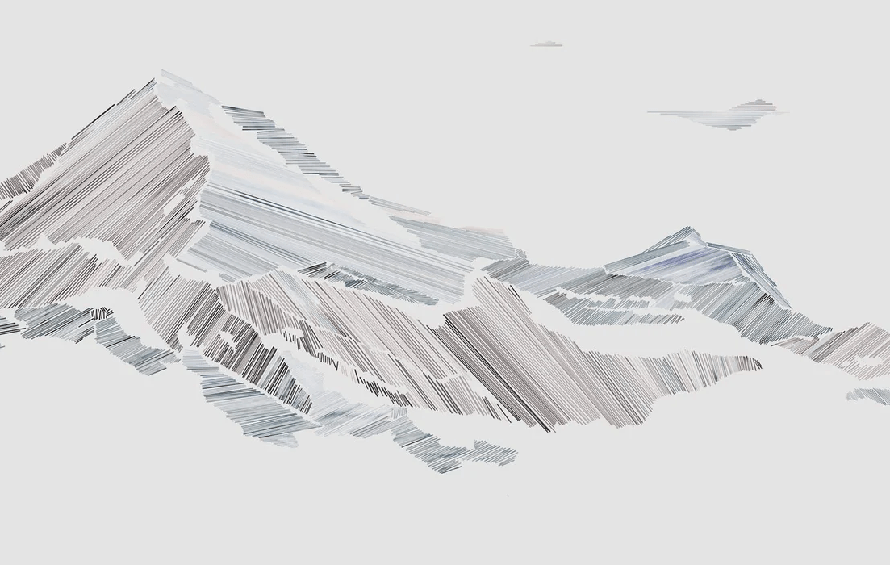 Carta da parati panoramica Montagna Stile grafico - H260cm x L410cm - Materiale Softouch