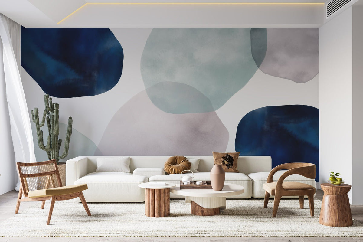 Carta da parati con cerchio astratto acquerellato